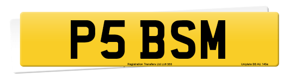 Registration number P5 BSM